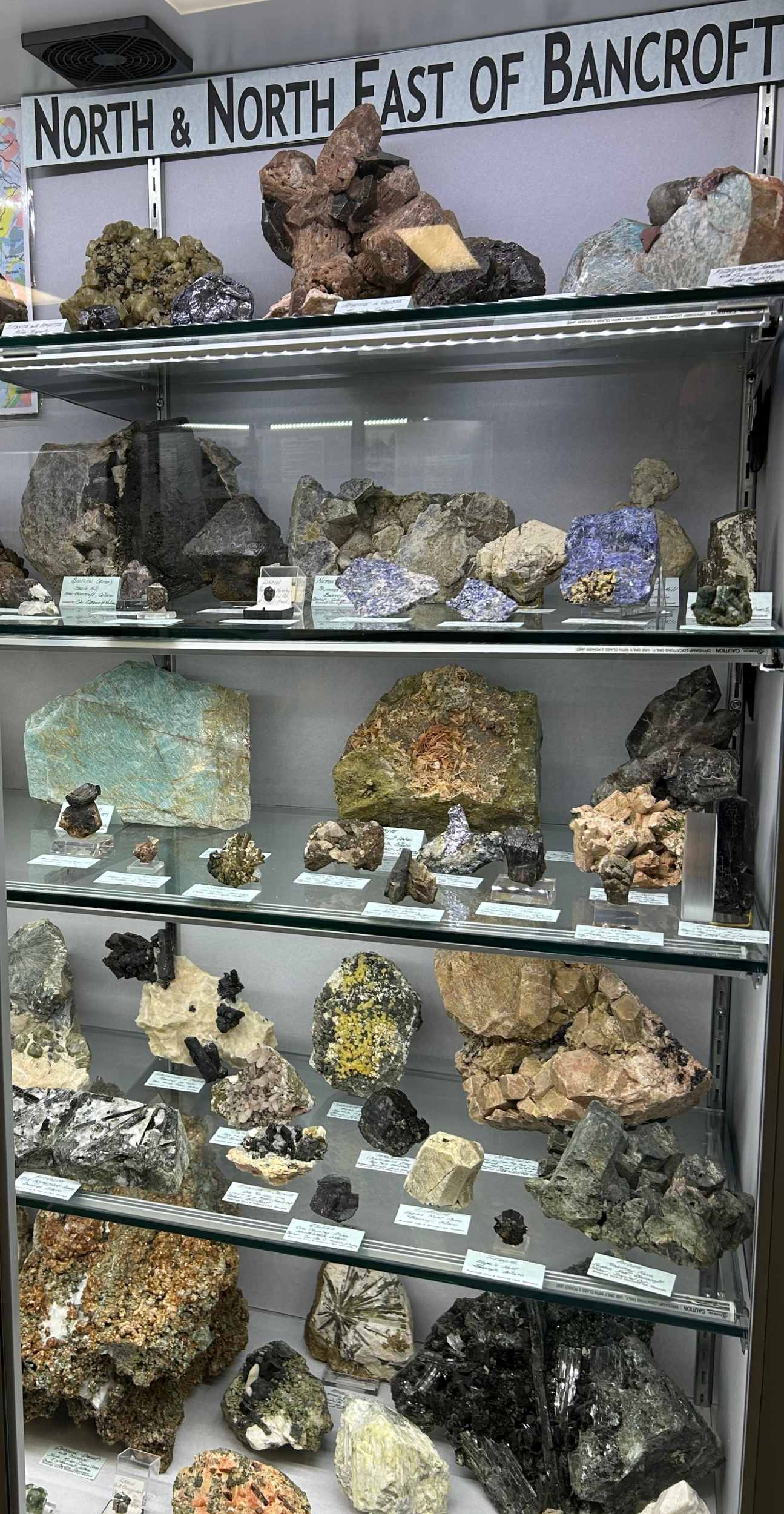 mineral museum shelf of north by north east bancroft minerals