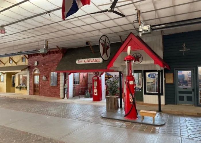 Interior photo of a small scale gas station in Farmtown Park